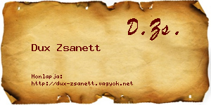 Dux Zsanett névjegykártya
